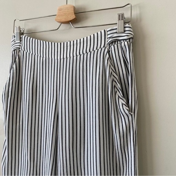 Aritzia-Faun Stripe Wide Leg Tie Back Pants (Medium) - Picture 4 of 5